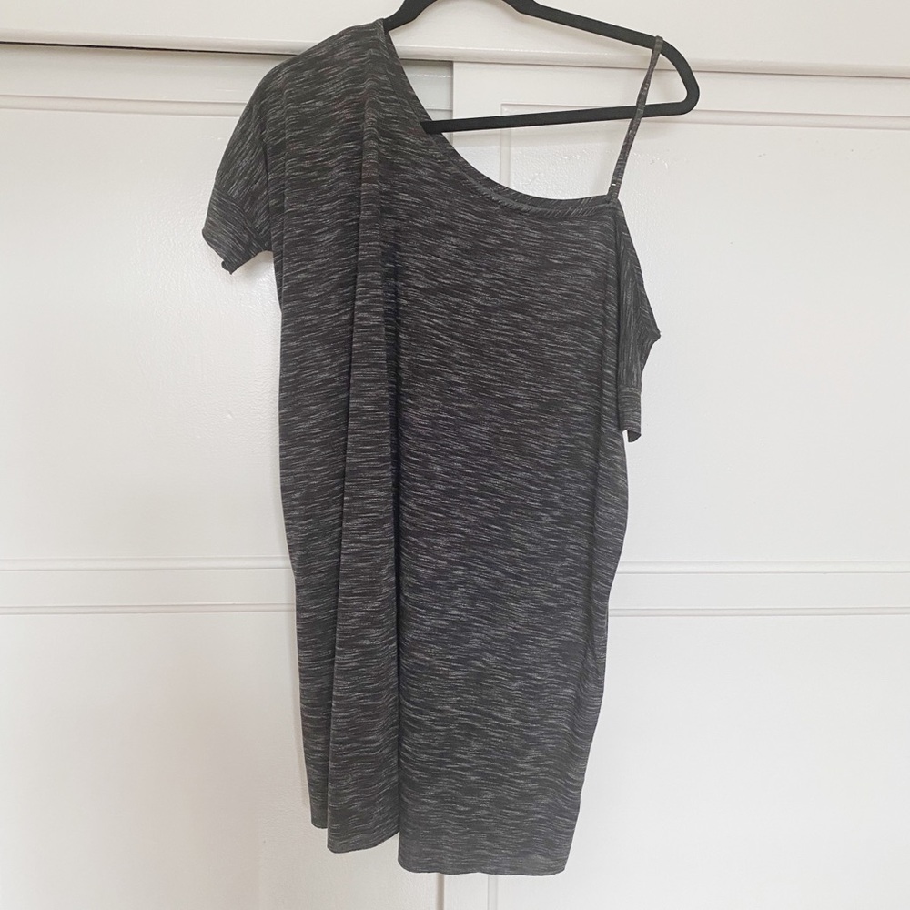 Free People Off The Shoulder Charcoal Grey Tunic Shirt